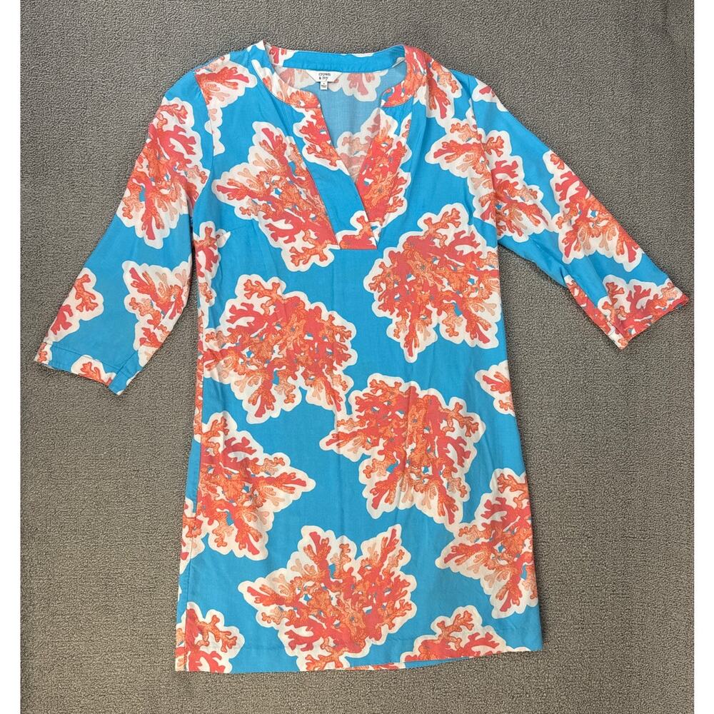 Crown & Ivy Dress Size 4 Knee Length Coastal Beach Vacation Resort Blue Coral